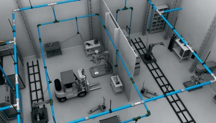 Imagem ilustrativa de Tubulação industrial para ar comprimido