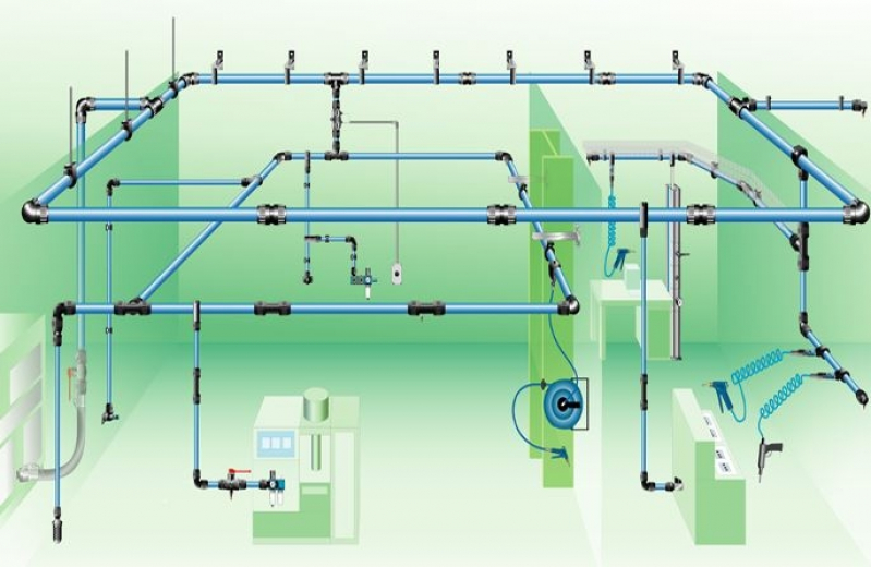 Rede de Ar Comprimido Industrial Jardins - Esquema de Rede de Ar Comprimido